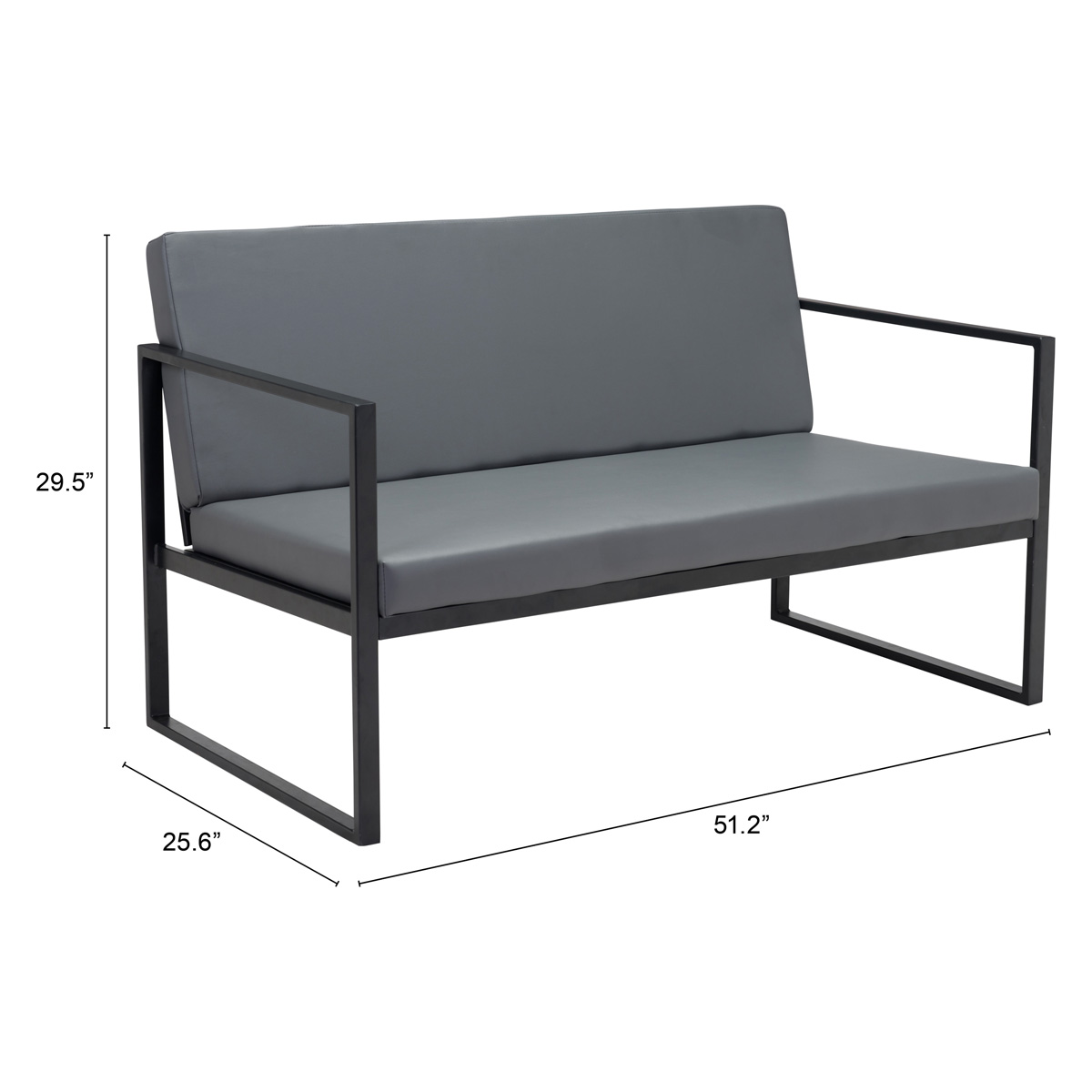 ZUO Claremont Sofa - Gray/Black