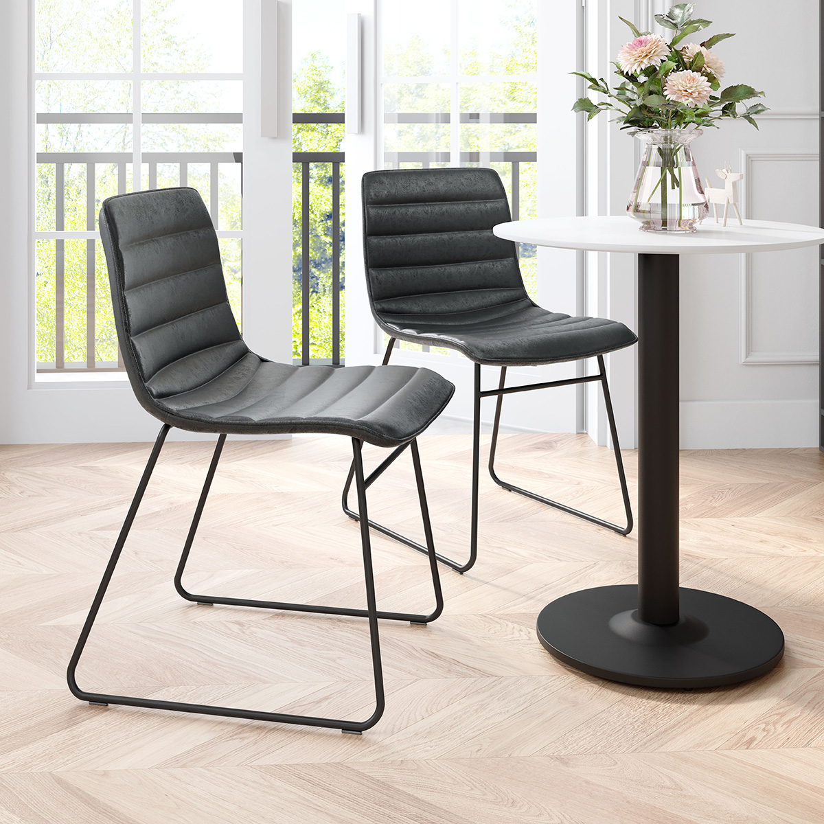 ZUO Jack Dining Chair (Set Of 2) - Vintage Black/Black