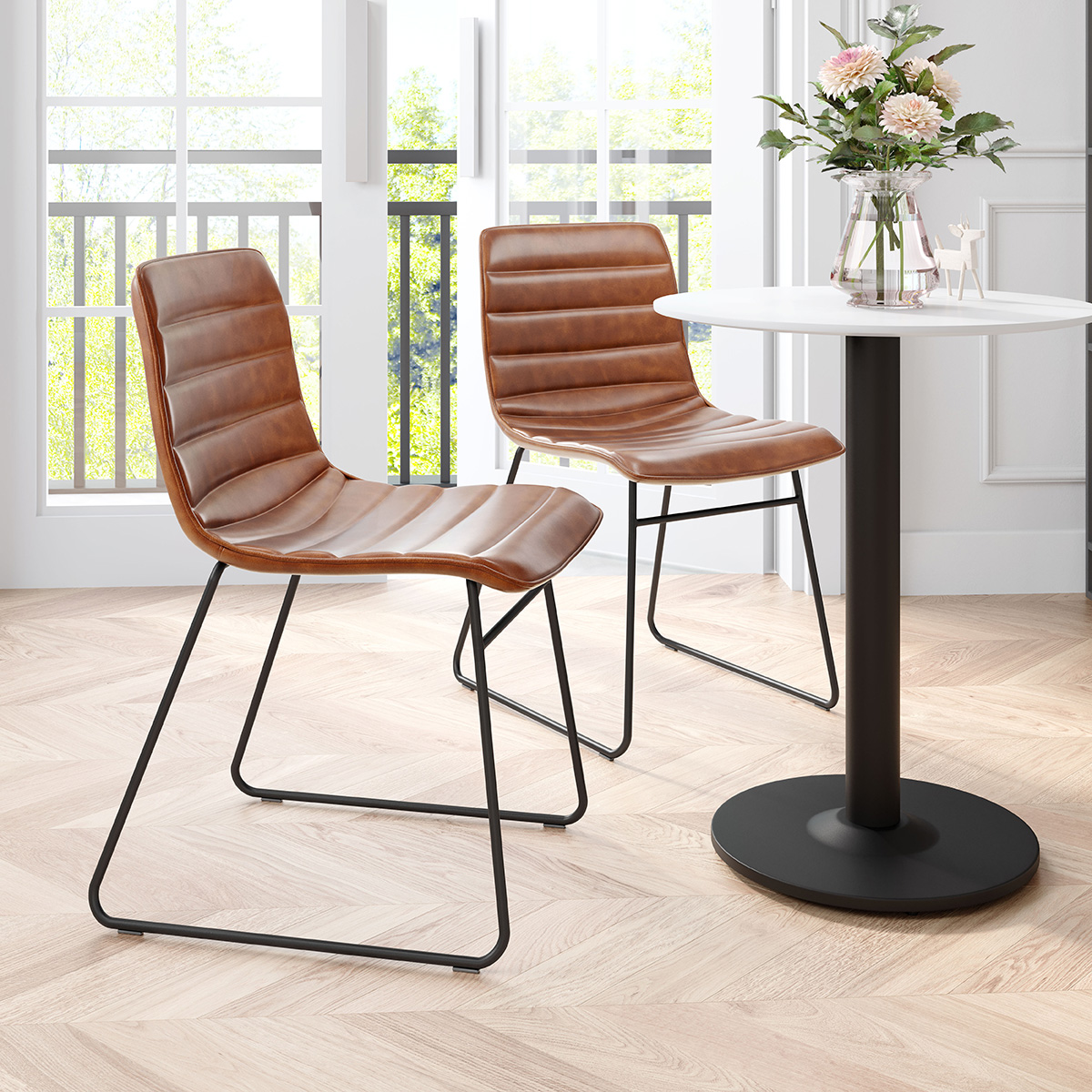 ZUO Jack Dining Chair (Set Of 2) - Vintage Brown/Black