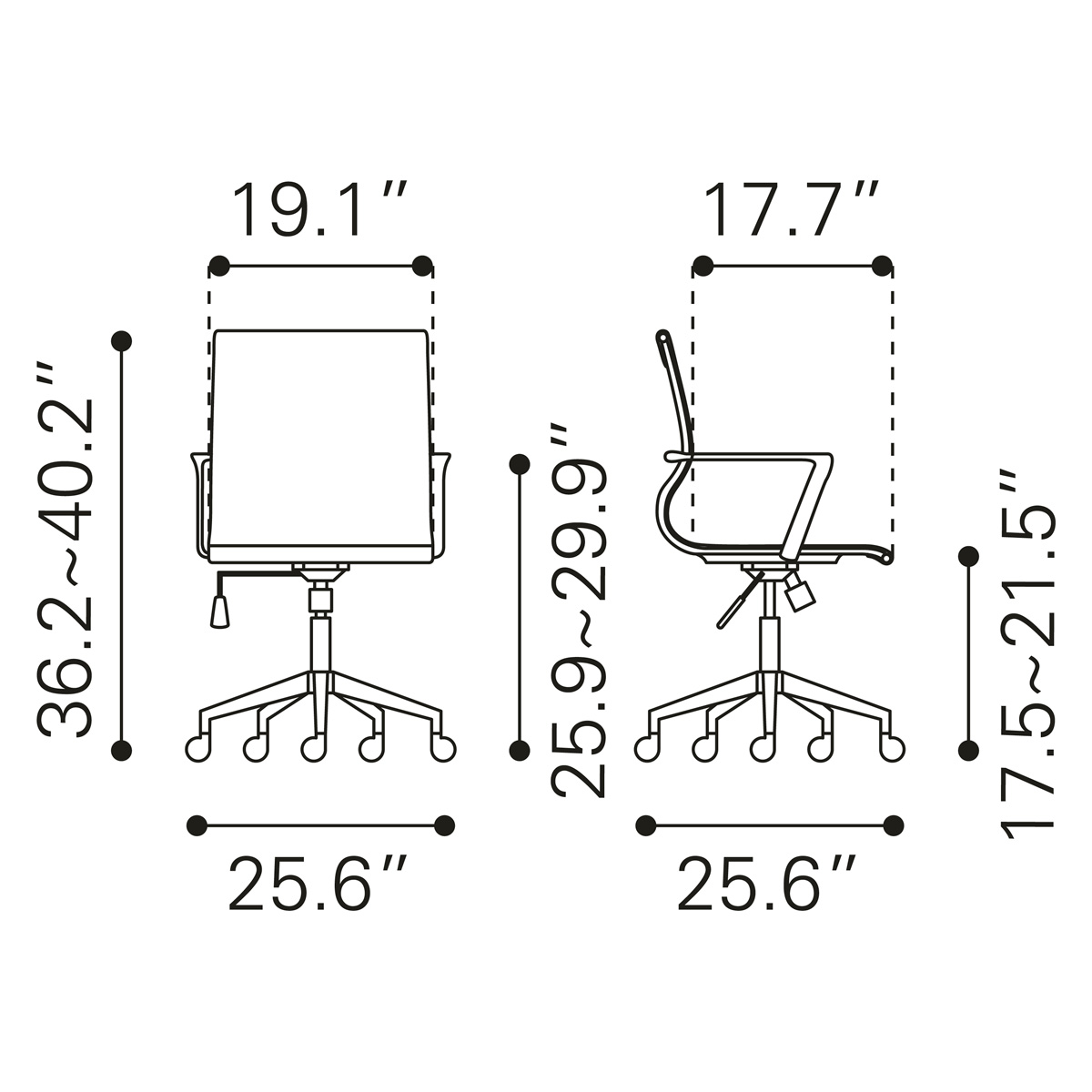 ZUO Stacy Office Chair - White/Black