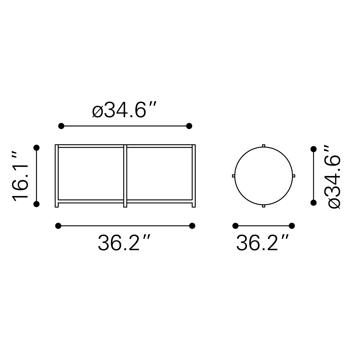 ZUO - Mcbride Coffee Table in Gray/Black