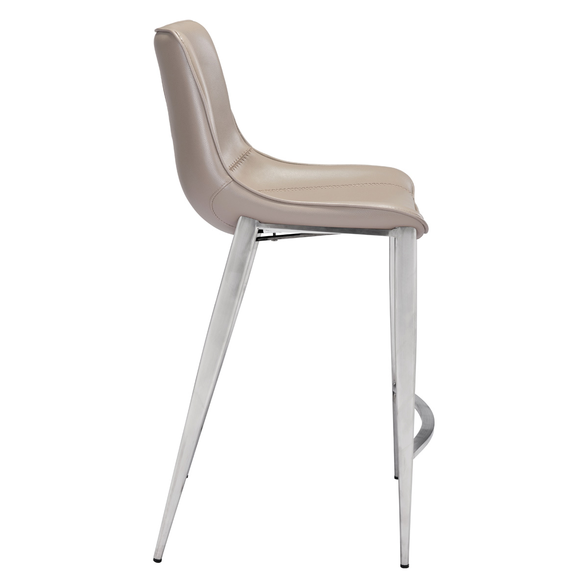 ZUO Magnus Counter Chair (Set Of 2) - Cappuccino/Silver