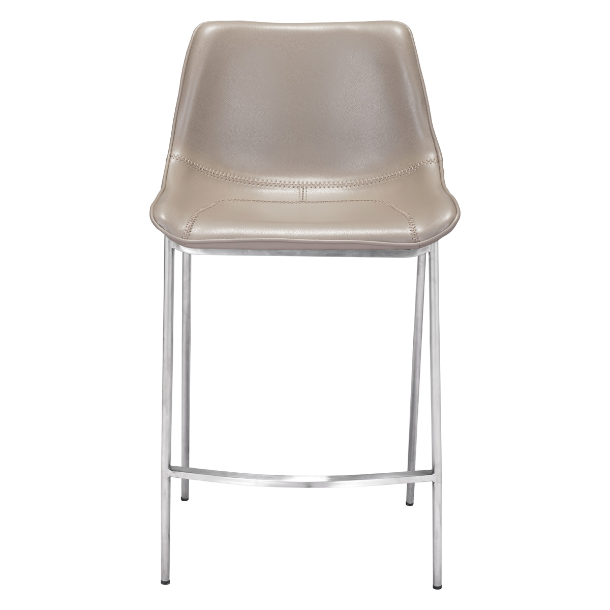 ZUO Magnus Counter Chair (Set Of 2) - Cappuccino/Silver