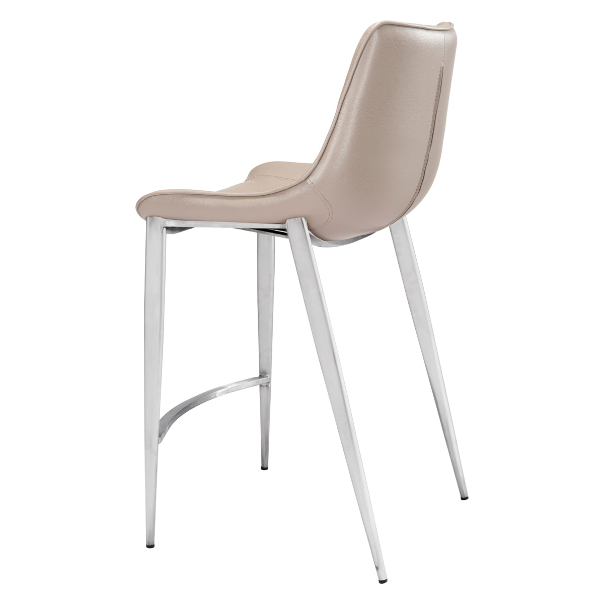 ZUO Magnus Counter Chair (Set Of 2) - Cappuccino/Silver