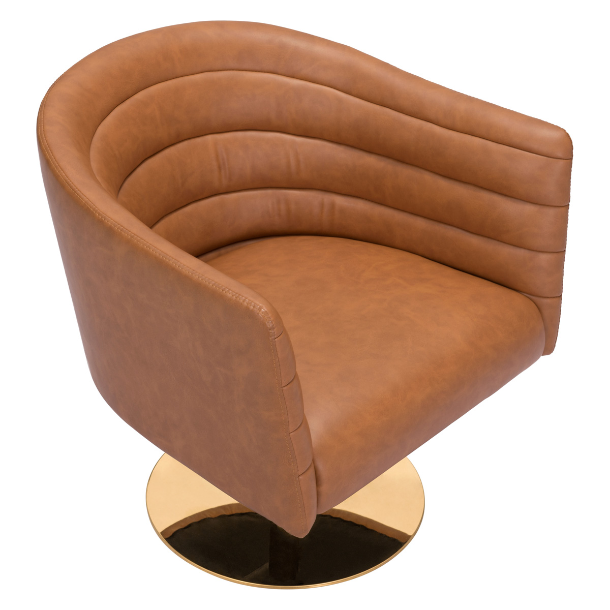 ZUO™ Justin Accent Chair - Brown/Gold