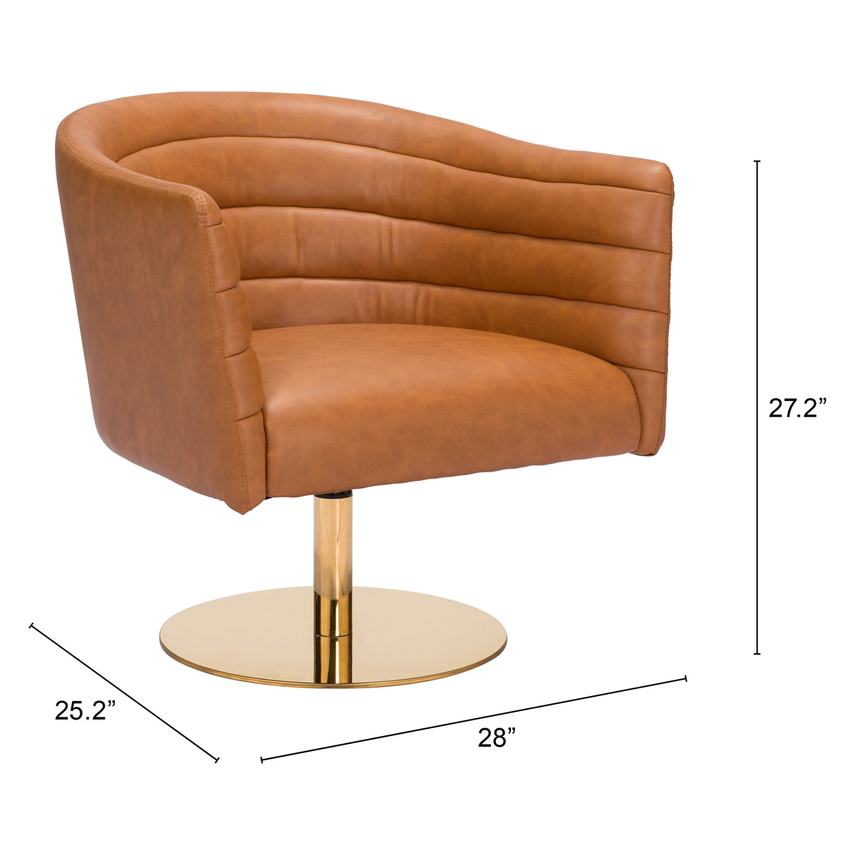 ZUO™ Justin Accent Chair - Brown/Gold