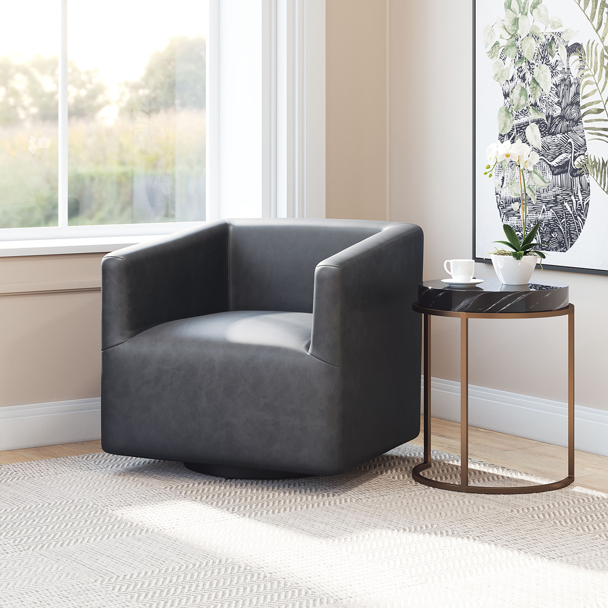 ZUO Brooks Accent Chair - Gray/Black