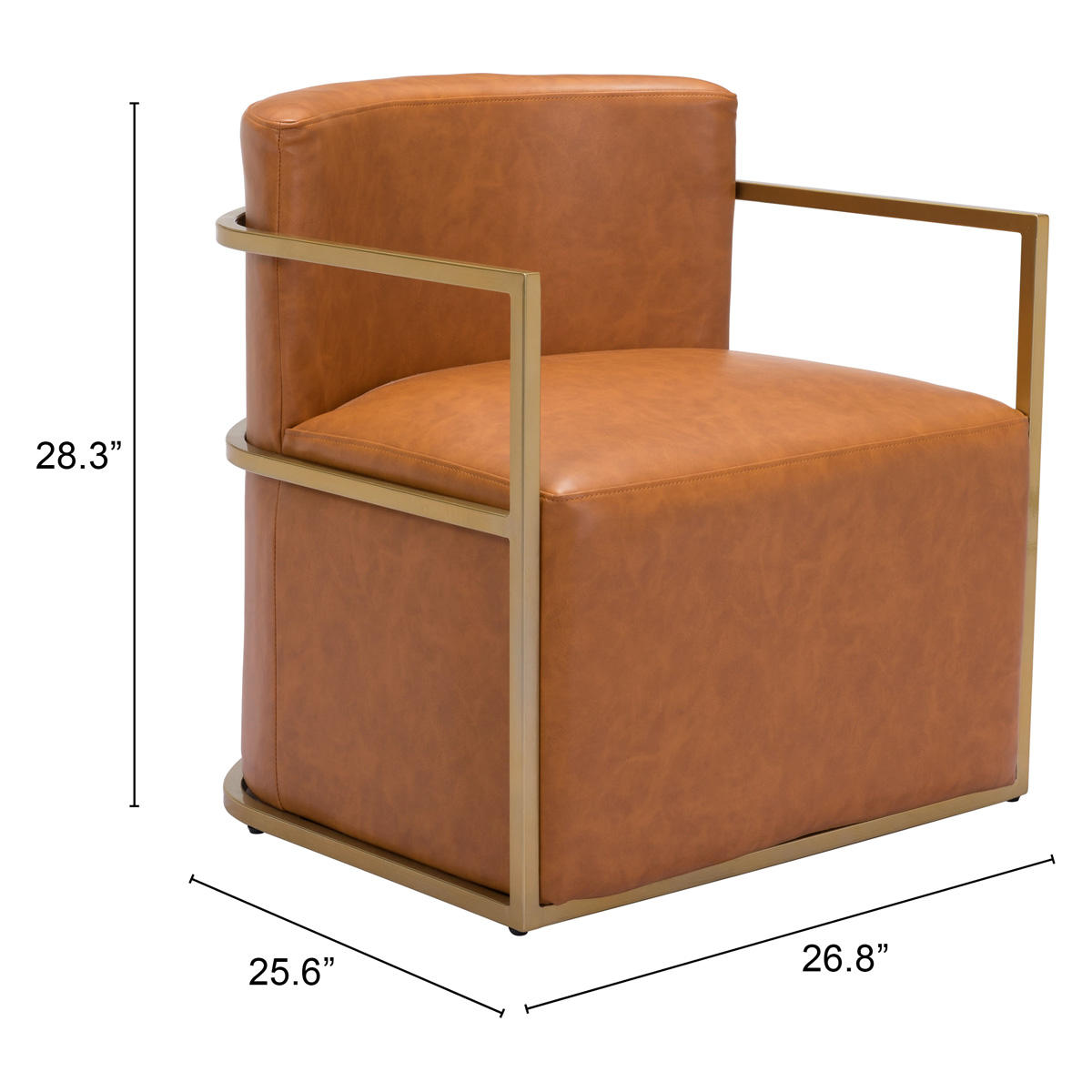 ZUO™ Xander Accent Chair - Brown/Gold