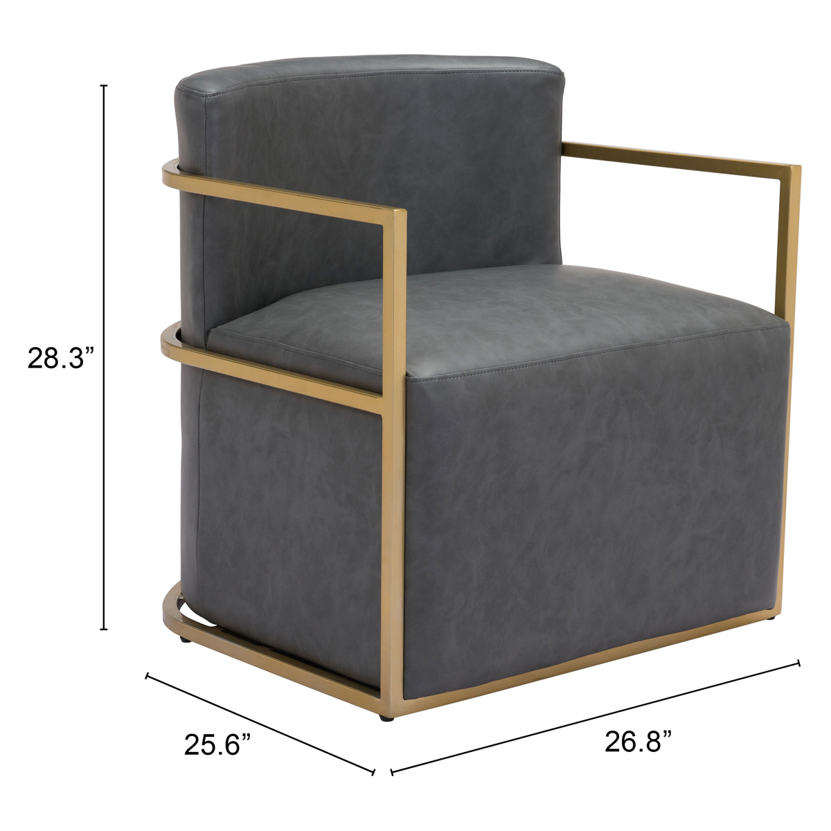 ZUO™ Xander Accent Chair - Gray/Gold