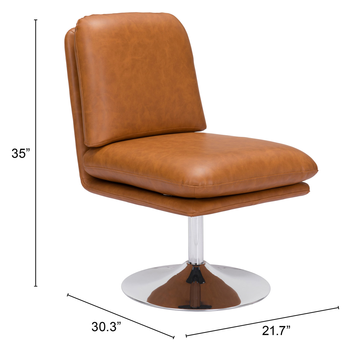 ZUO™ Rory Accent Chair - Brown/Silver