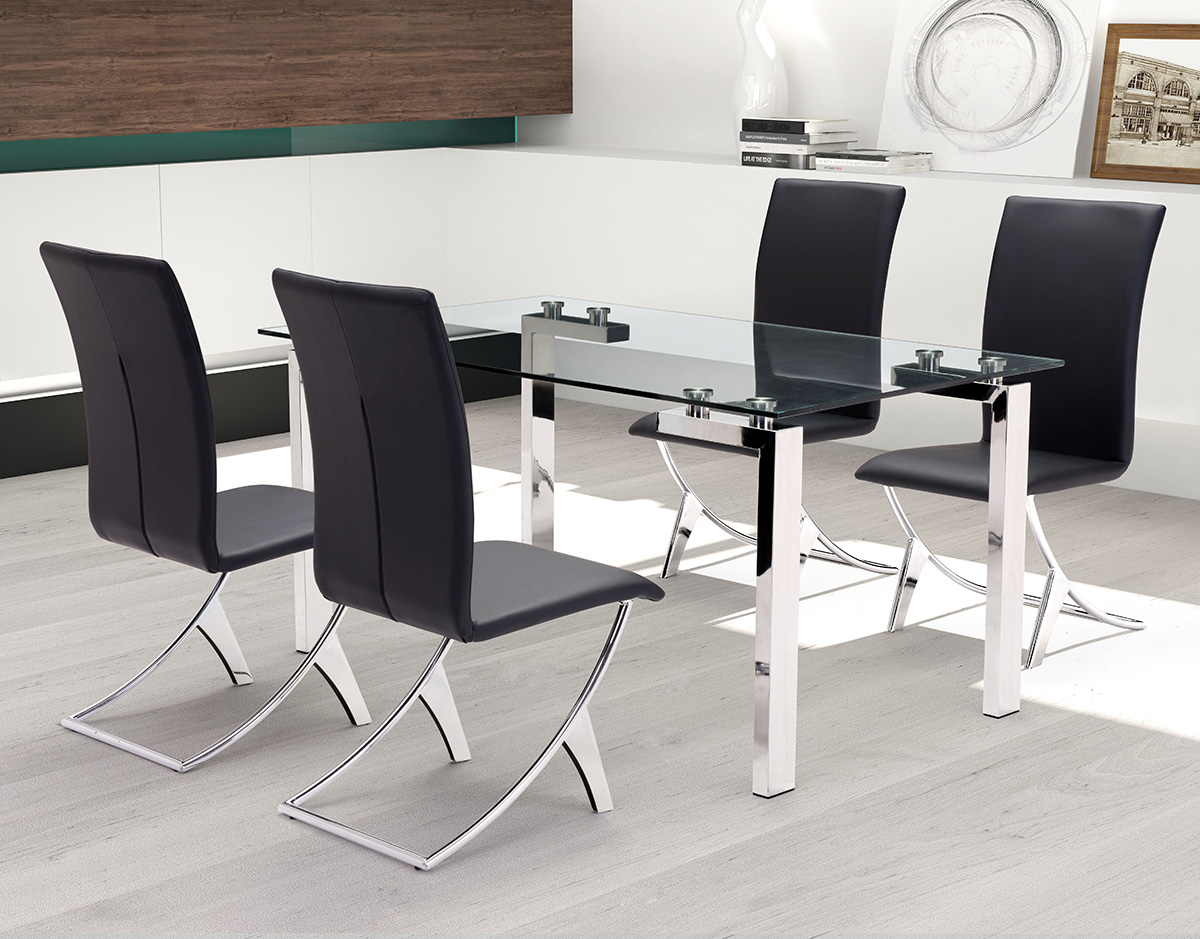 ZUO Delfin Dining Chair (Set Of 2) - Black/Silver