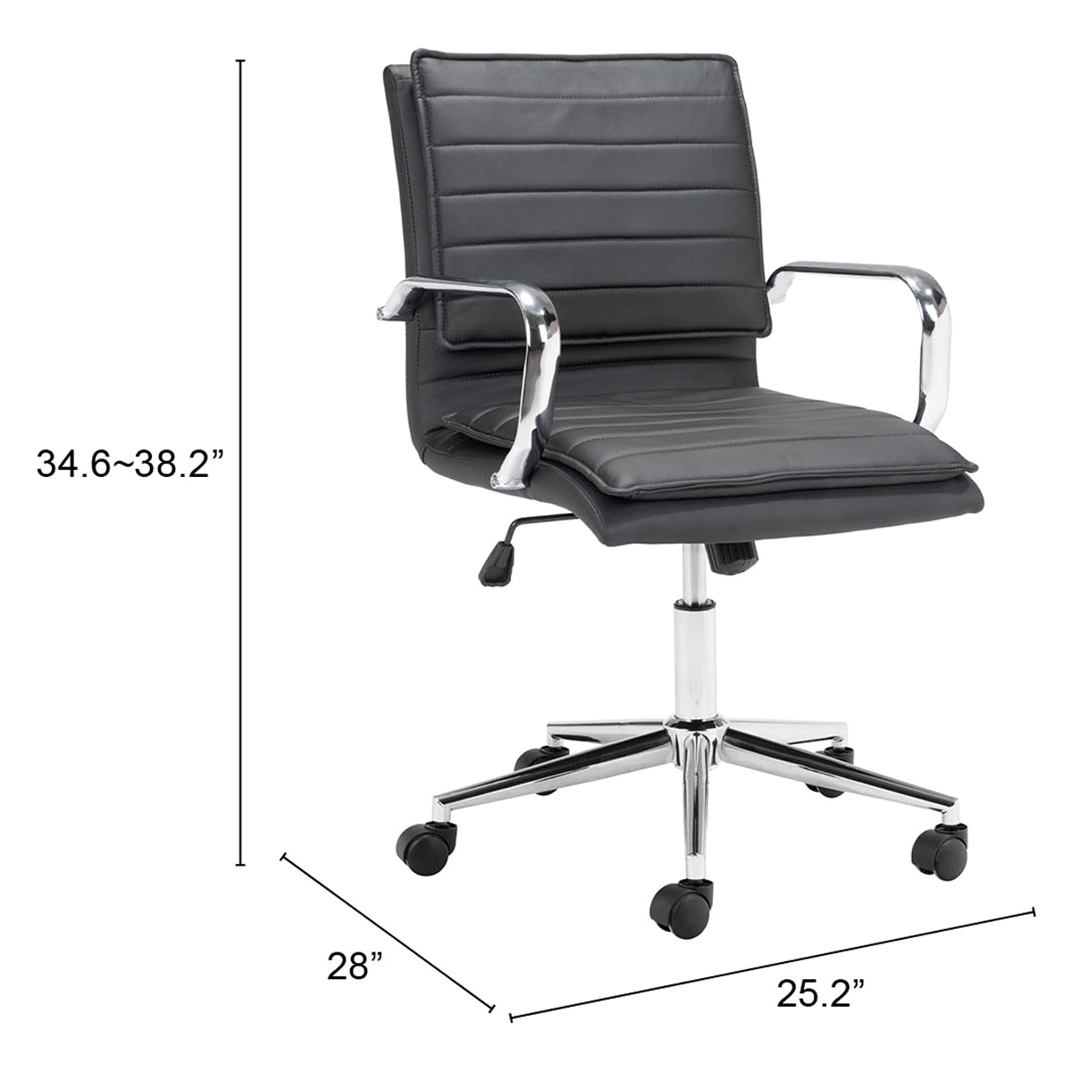 ZUO Partner Office Chair - Black/Chrome