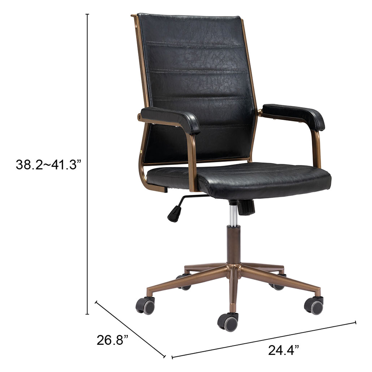 ZUO Auction Office Chair - Vintage Black/Bronze