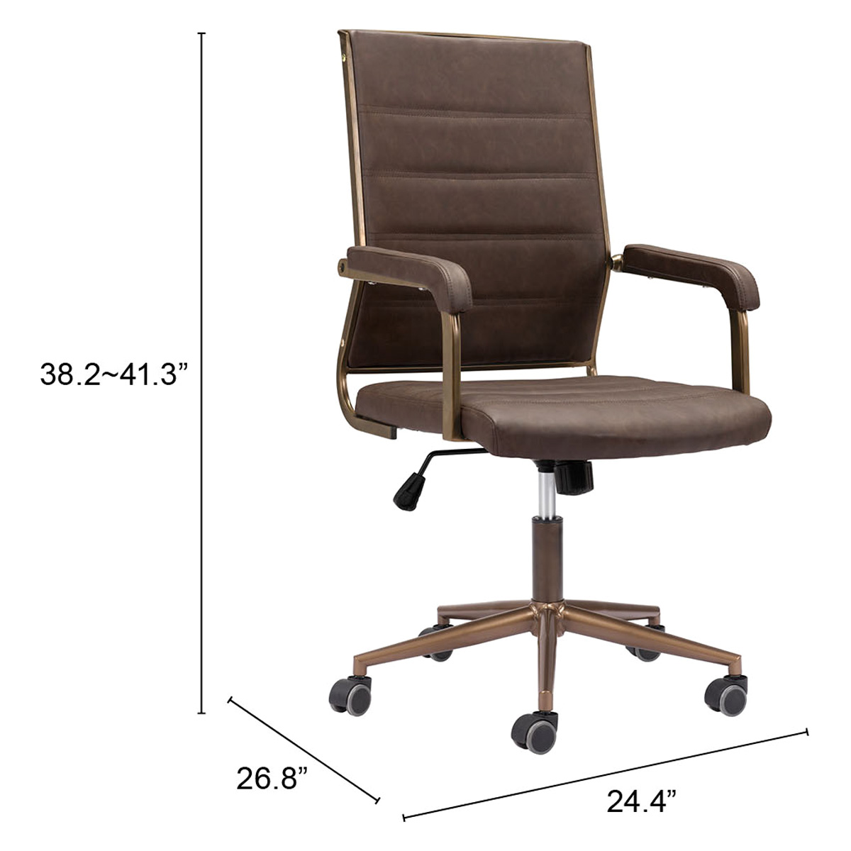 ZUO Auction Office Chair - Espresso/Bronze