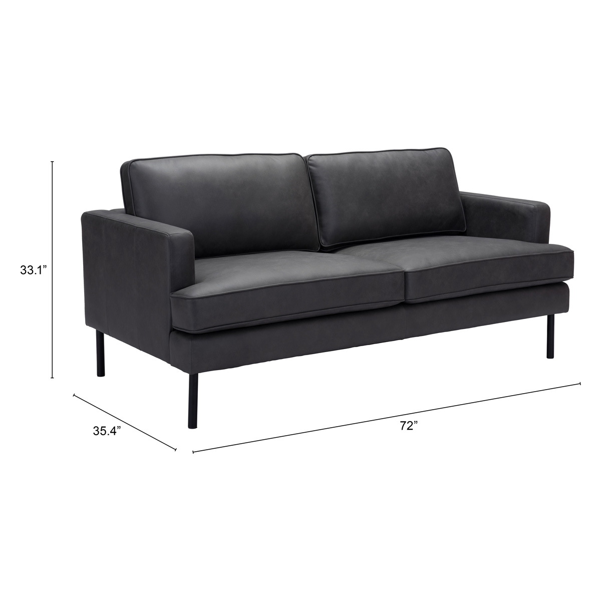 ZUO Decade Sofa - Vintage Gray/Black