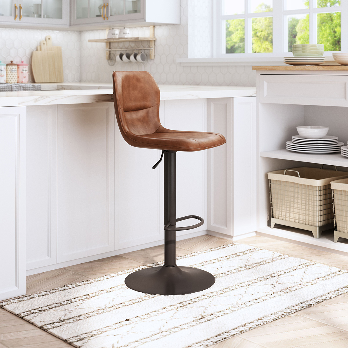 ZUO Vital Bar Chair - Vintage Brown/Black