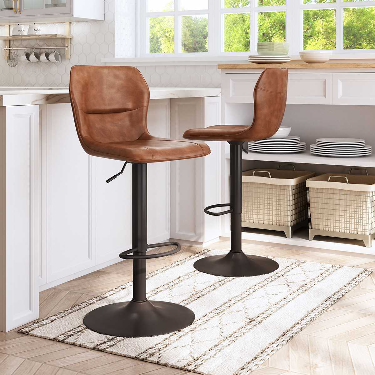 ZUO Vital Bar Chair - Vintage Brown/Black