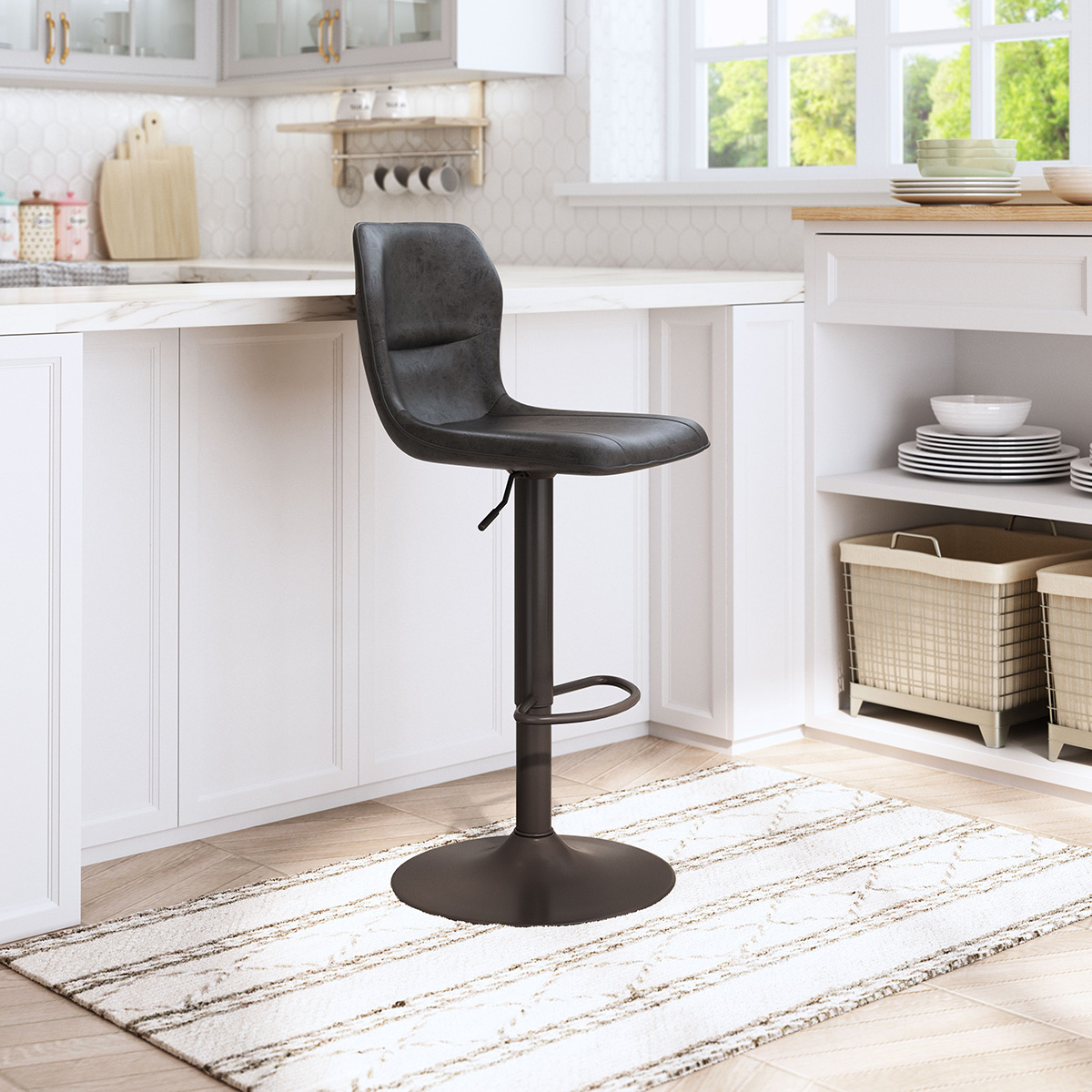 ZUO Vital Bar Chair - Vintage Black/Black