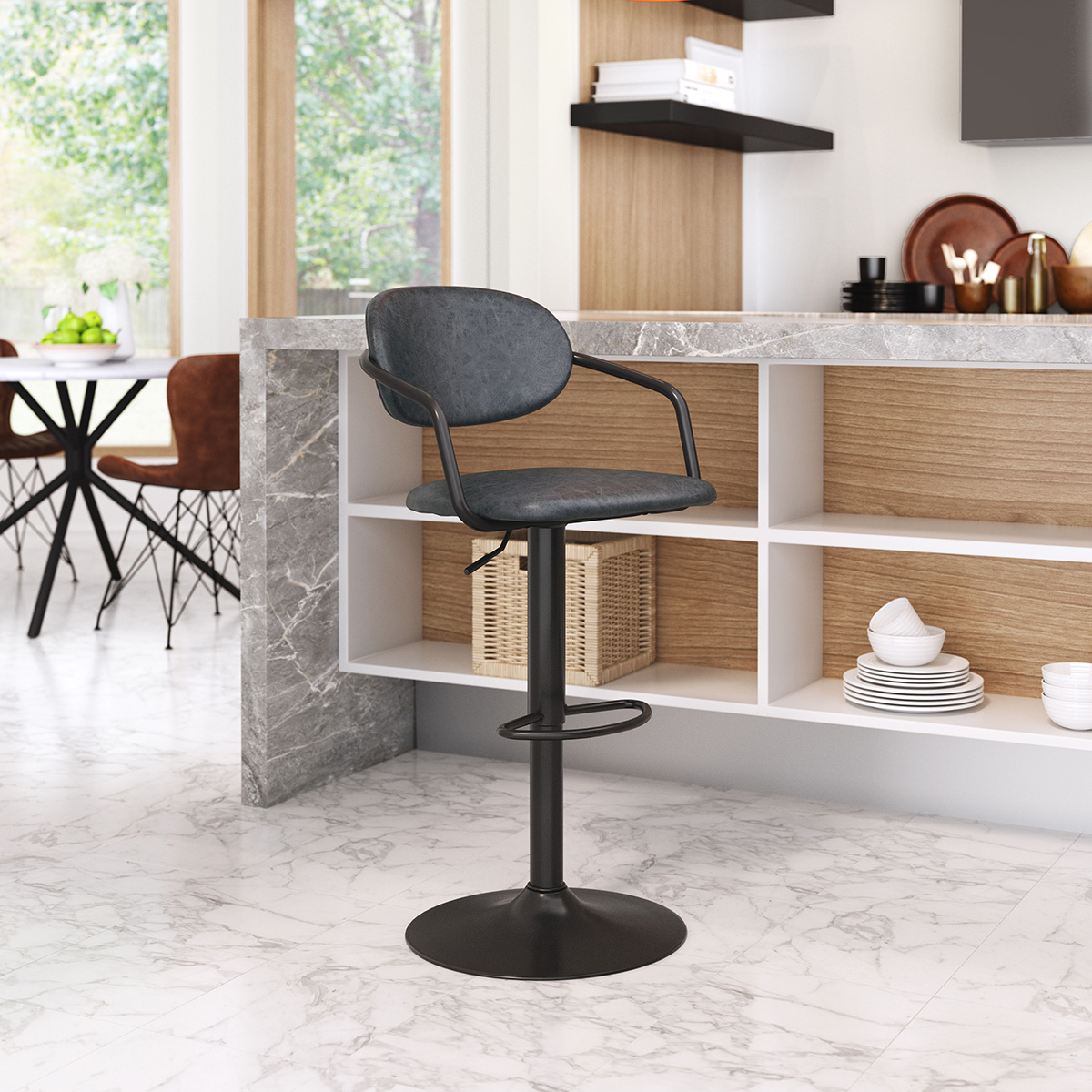 ZUO Kirby Bar Chair - Vintage Black/Black