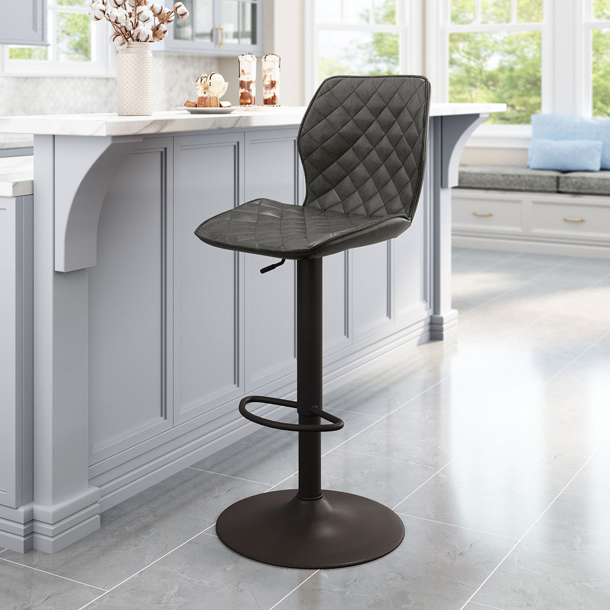 ZUO Seth Bar Chair - Vintage Gray