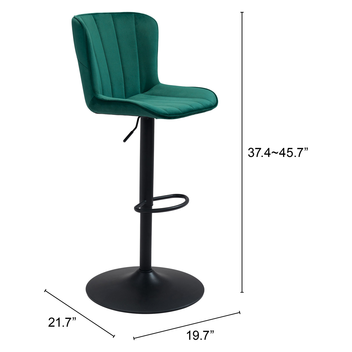 ZUO Tarley Bar Chair - Green/Black