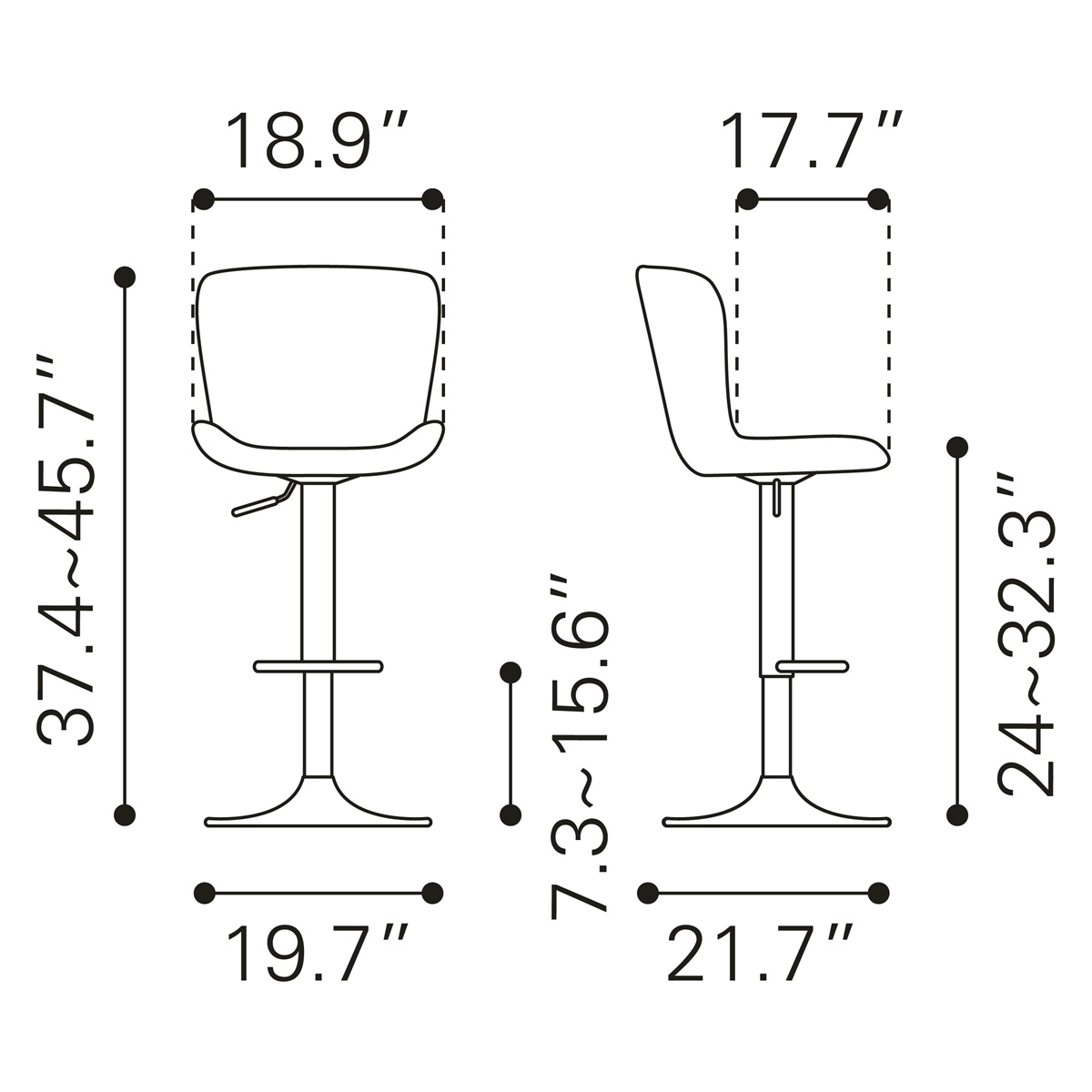 ZUO Tarley Bar Chair - Green/Black