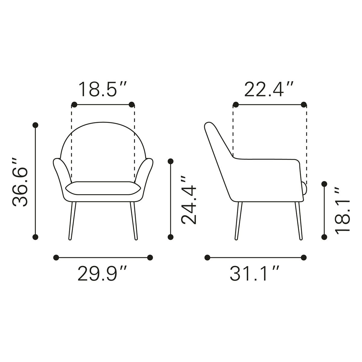 ZUO™ Alexandria Accent Chair - Yellow/Black/Gold