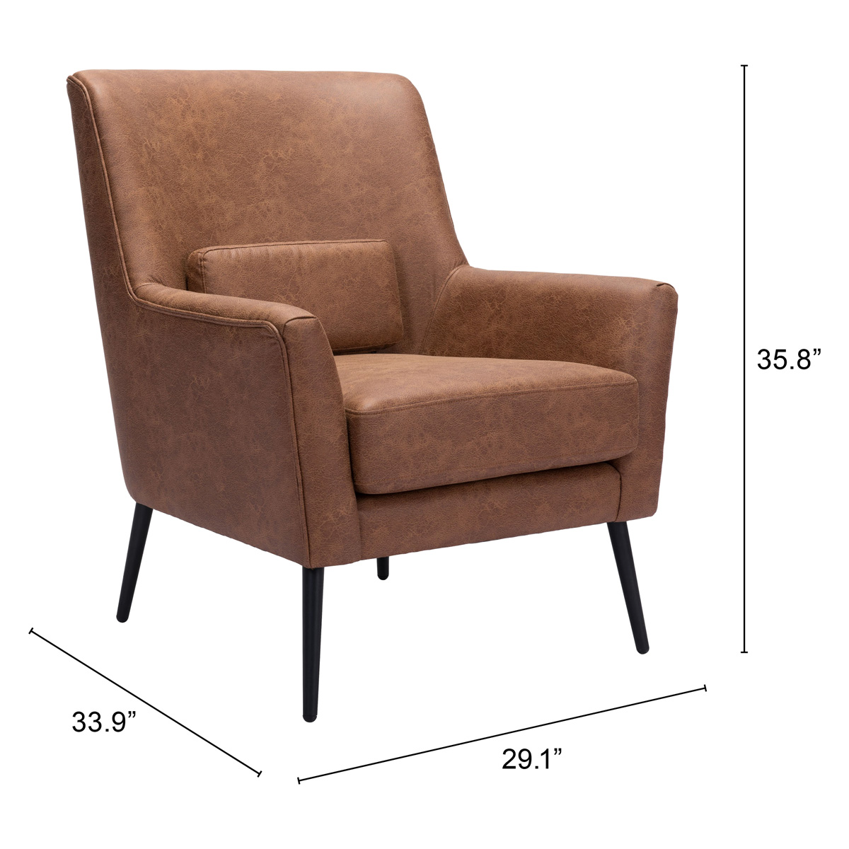 ZUO™ Ontario Accent Chair - Vintage Brown/Gold