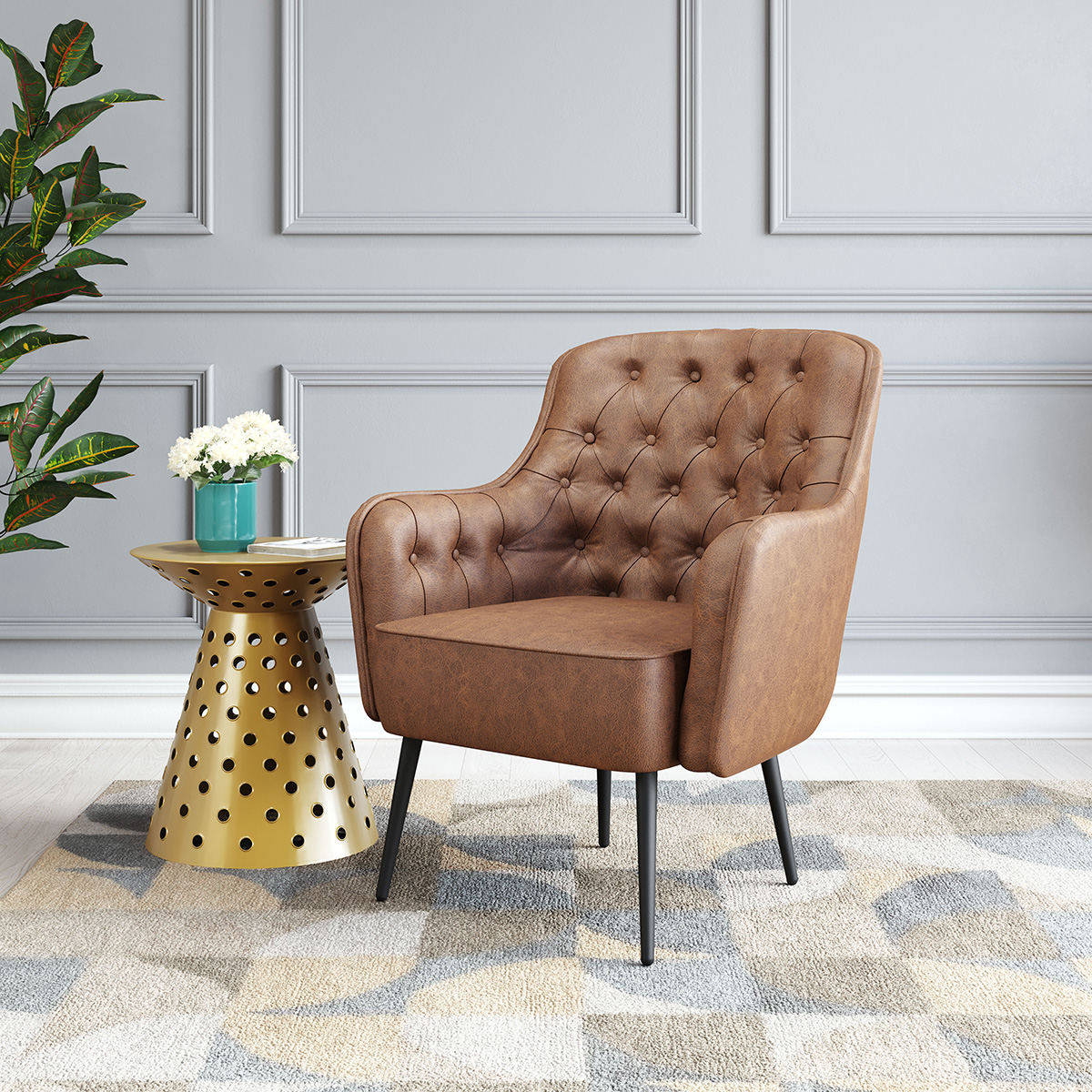 ZUO™ Tasmania Accent Chair - Vintage Brown