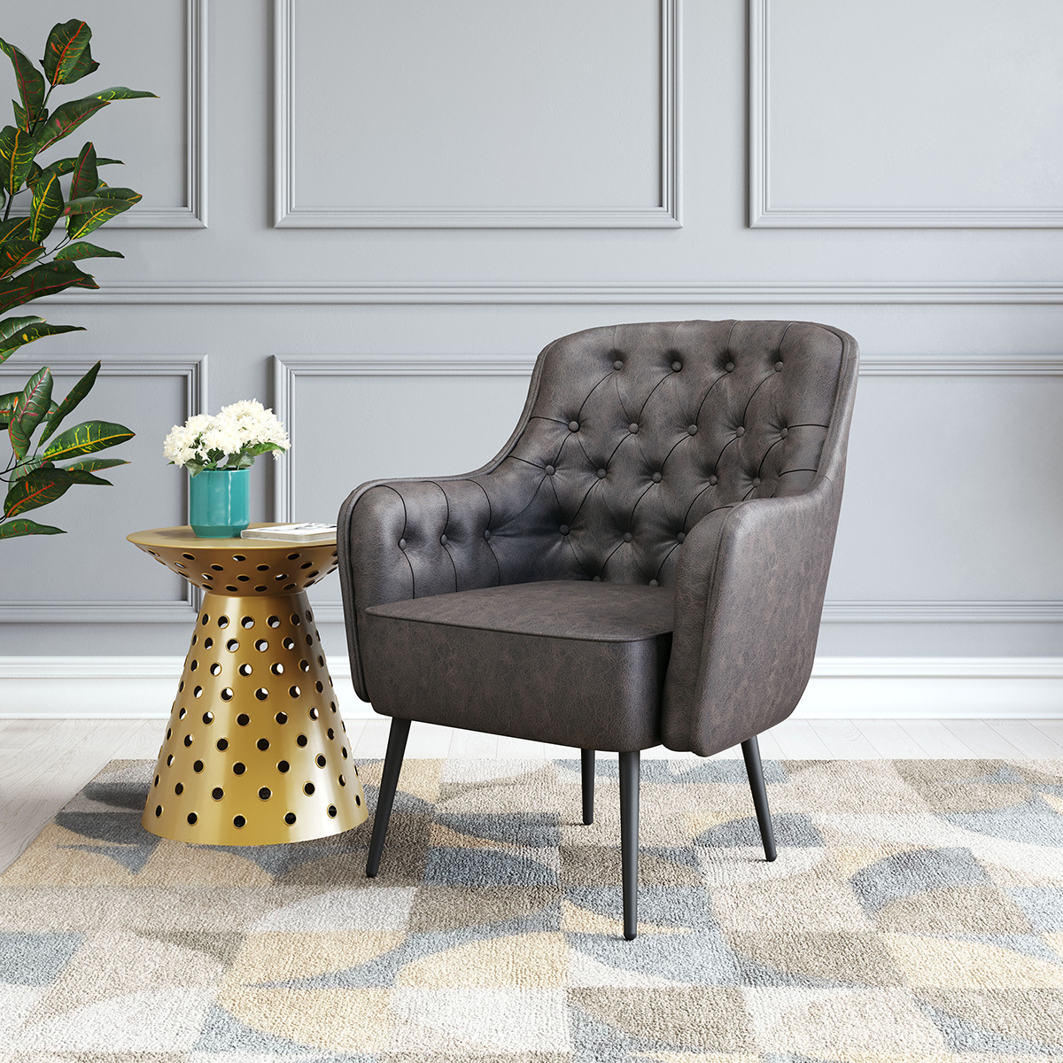 ZUO™ Tasmania Accent Chair - Vintage Black