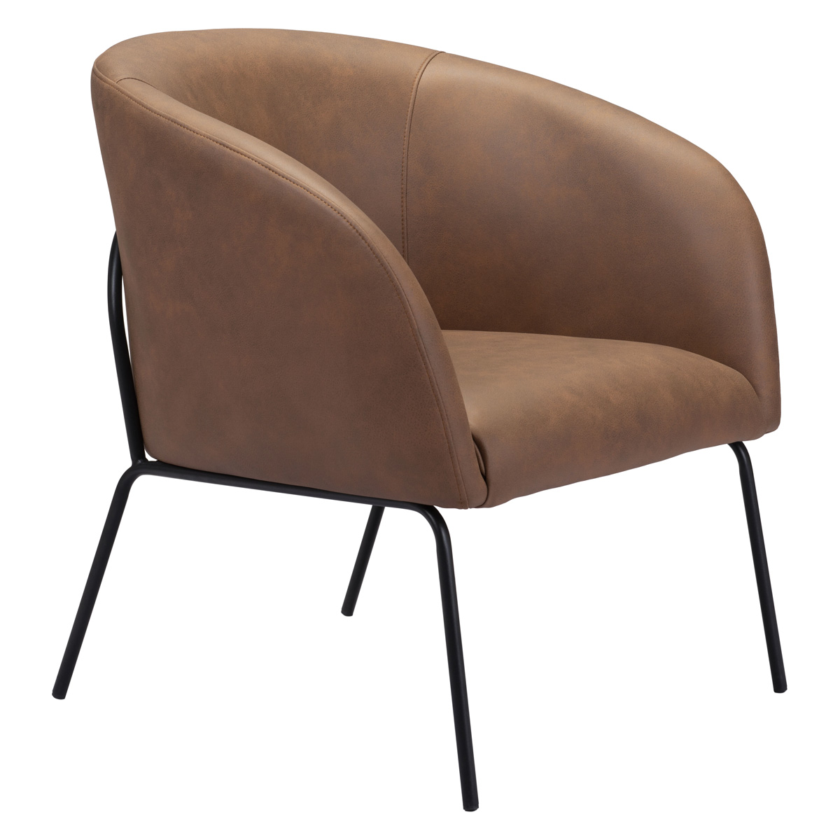 ZUO™ Quinten Accent Chair - Vintage Brown/Gold