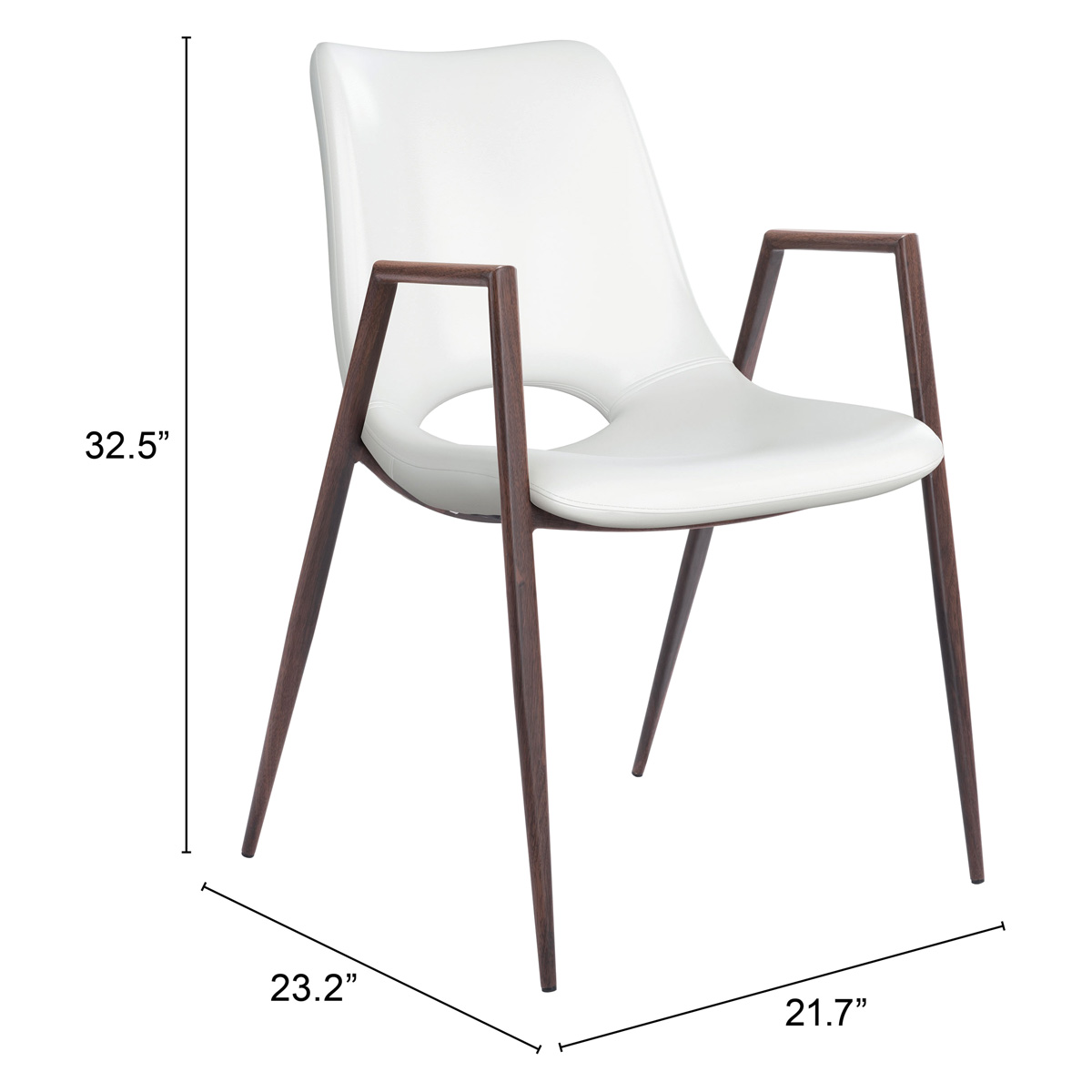 ZUO Desi Dining Chair (Set Of 2) - White/Dark Brown