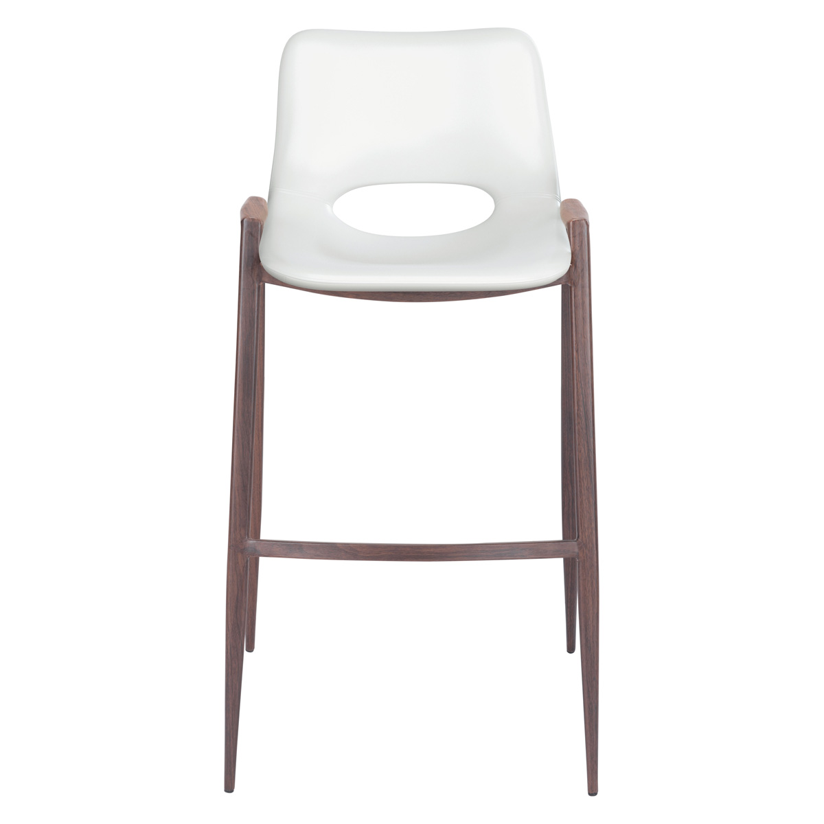 ZUO Desi Bar Chair (Set Of 2) - White/Dark Brown