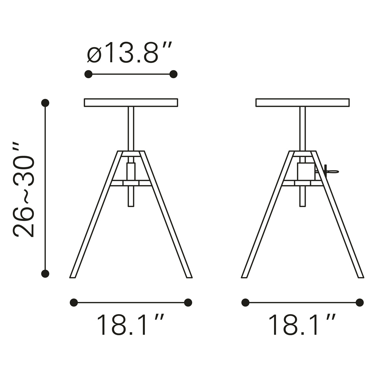 ZUO Mercy Stool - Silver