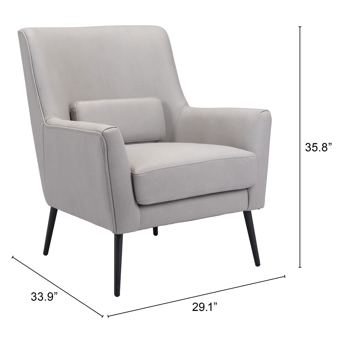 ZUO™ Ontario Accent Chair - Gray/Black