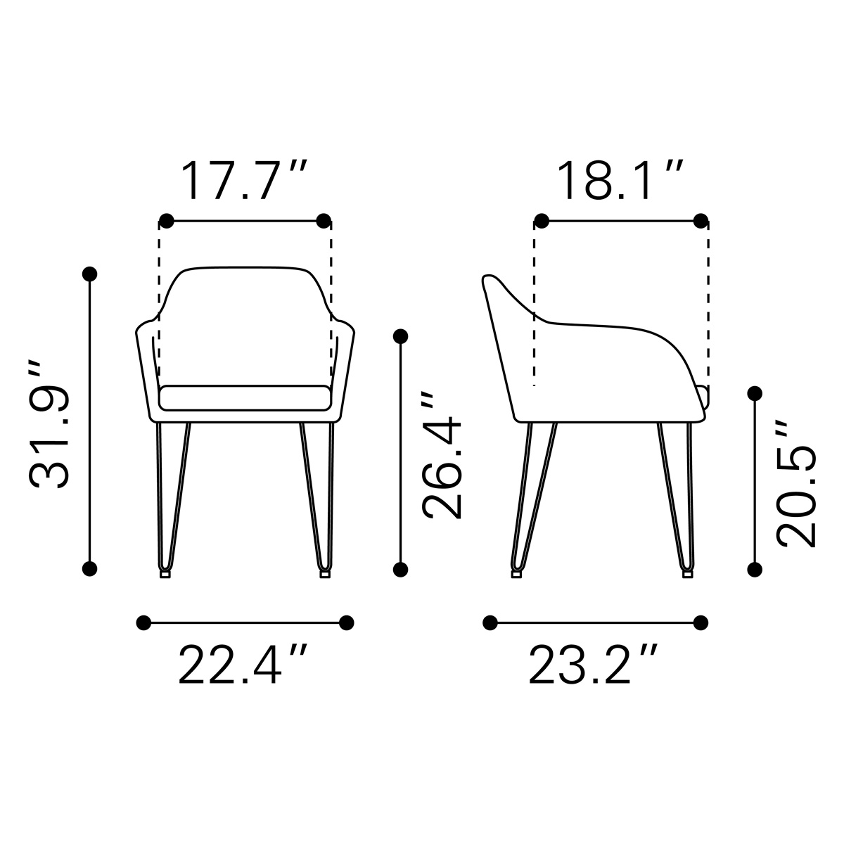 ZUO Braxton Dining Chair (Set Of 2) - Vintage Gray/Black