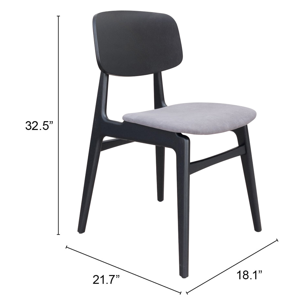 ZUO Othello Dining Chair - Gray/Black