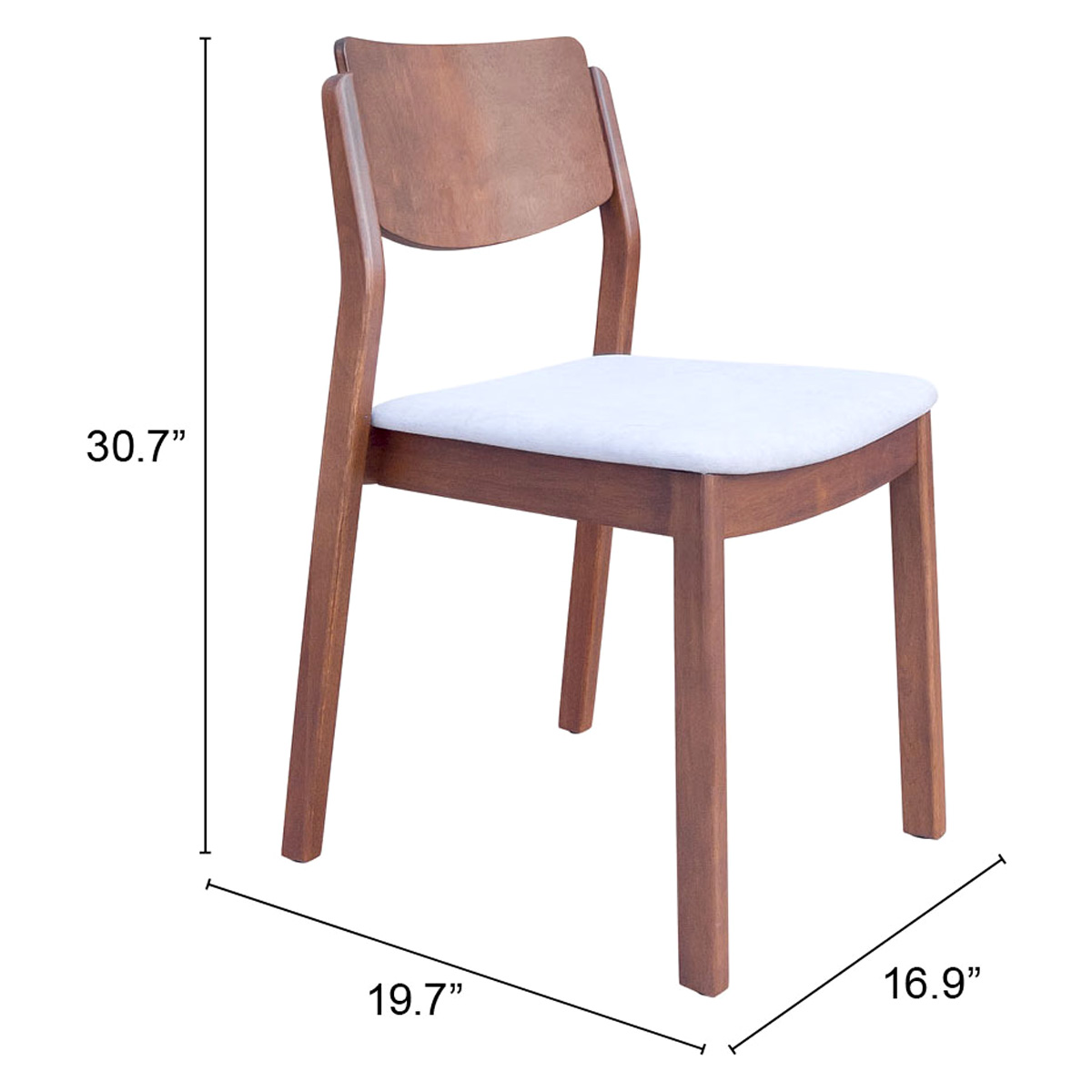 ZUO Desdamona Dining Chair - Light Gray/Walnut