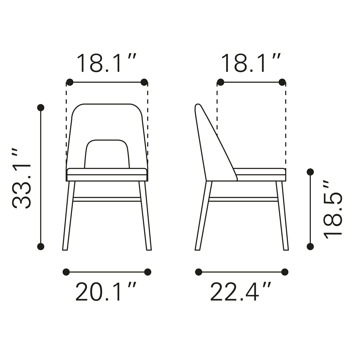 ZUO Iago Dining Chair - Light Gray/Walnut