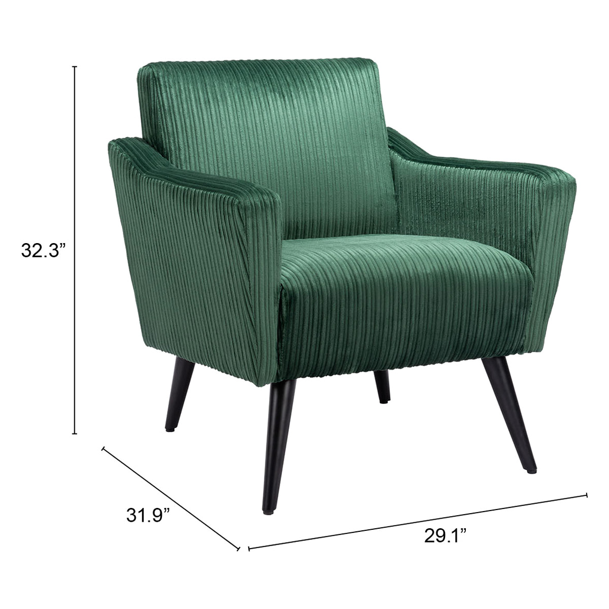 ZUO Bastille Accent Chair - Green/Matte Black