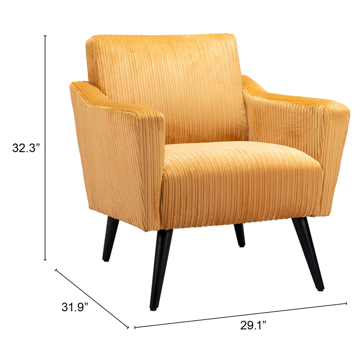 ZUO Bastille Accent Chair - Yellow/Matte Black