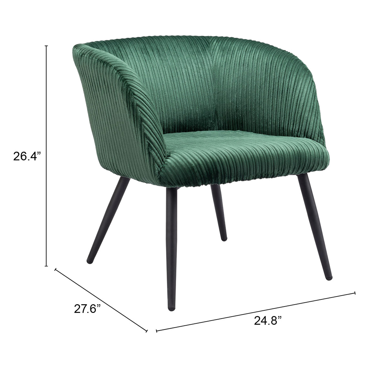 ZUO™ Papillion Accent Chair - Green/Matte Black