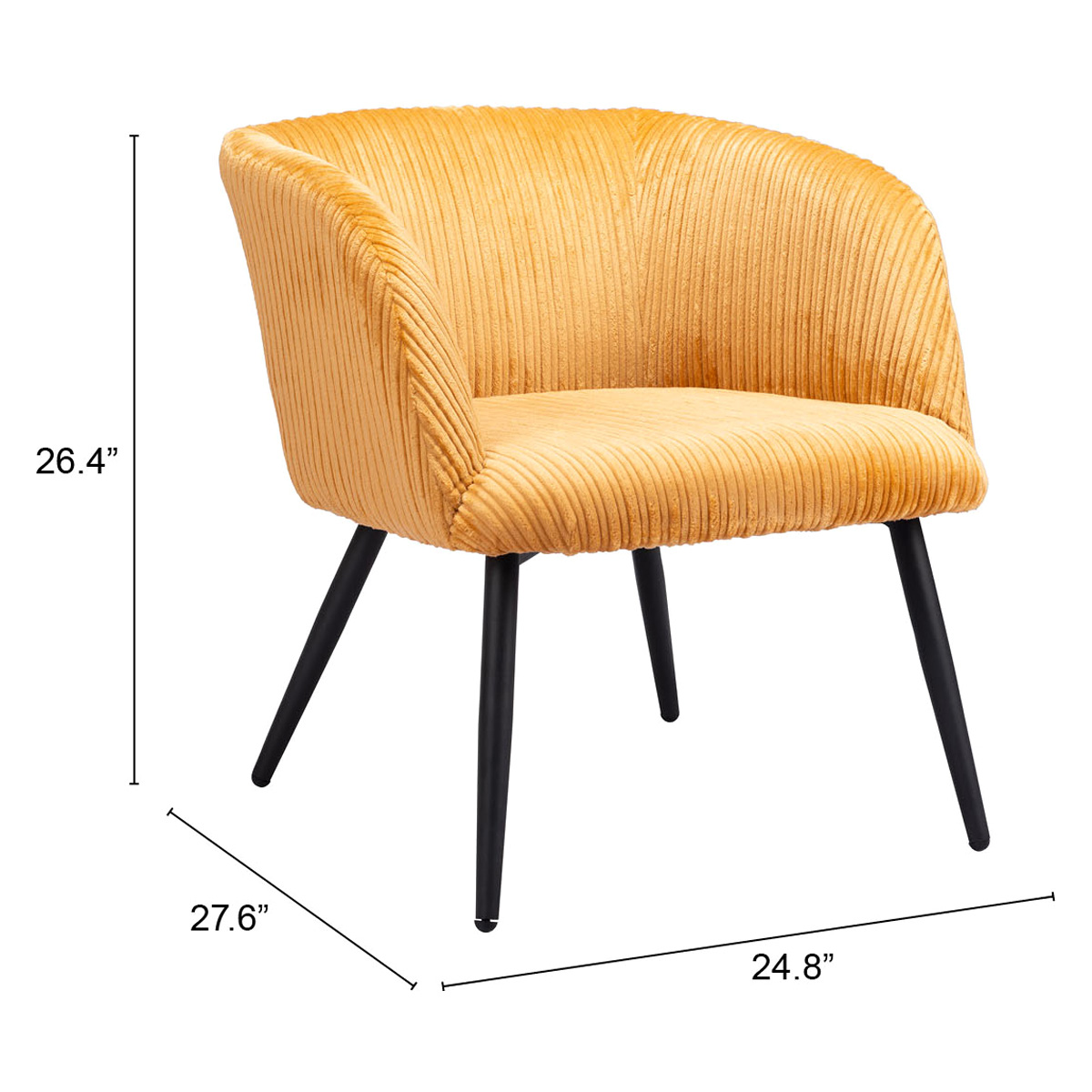 ZUO™ Papillion Accent Chair - Yellow/Matte Black