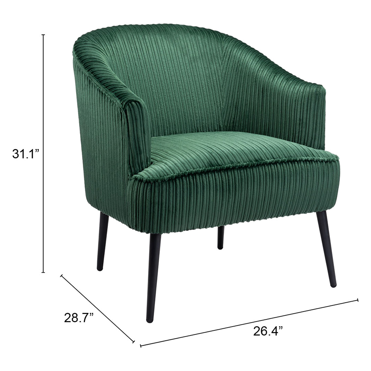 ZUO™ Ranier Accent Chair - Green/Matte Black