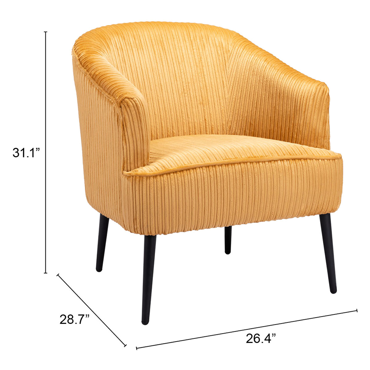 ZUO™ Ranier Accent Chair - Yellow/Matte Black