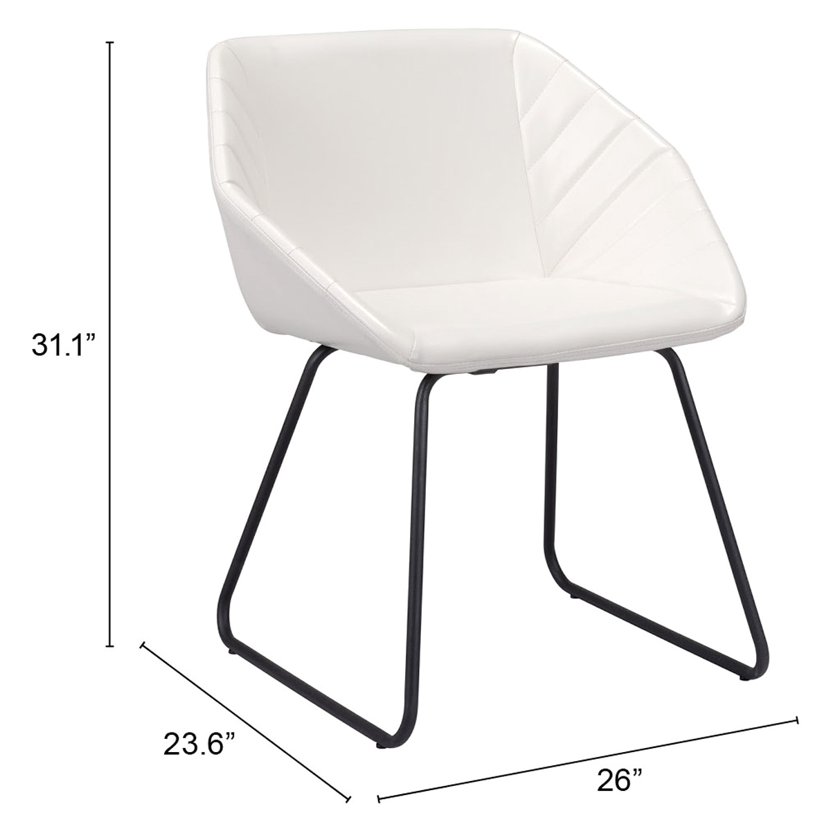 ZUO Miguel Dining Chair - White/Matte Black