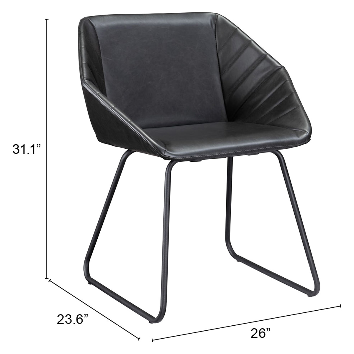 ZUO Miguel Dining Chair - Black/Matte Black