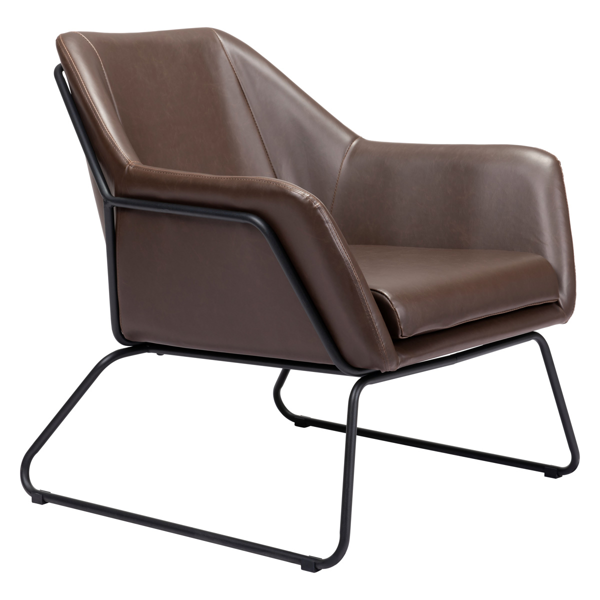 ZUO™ Jose Accent Chair - Brown/Matte Black