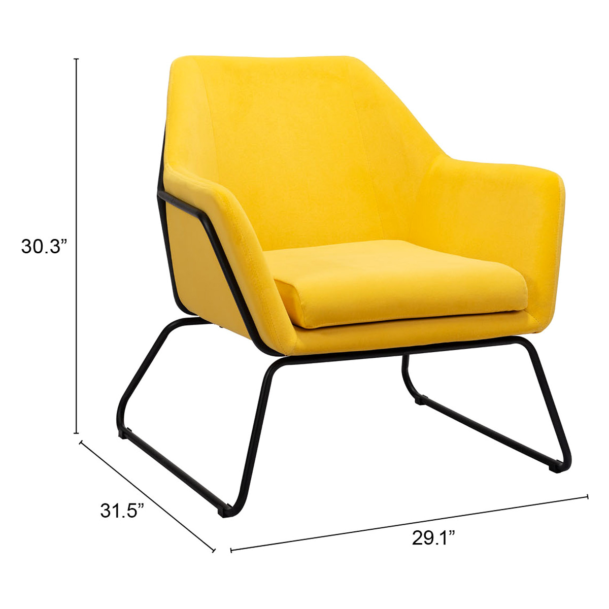 ZUO™ Jose Accent Chair - Yellow/Matte Black