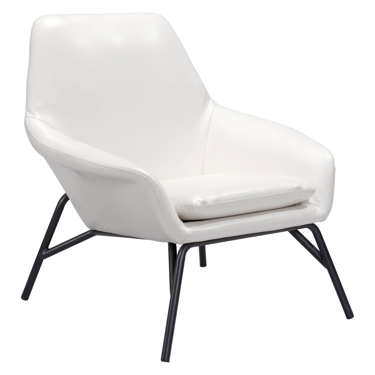 ZUO Javier Accent Chair - White/Matte Black